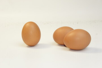 Close up photo of chicken eggs