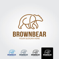 Minimal bear logo template  - vector