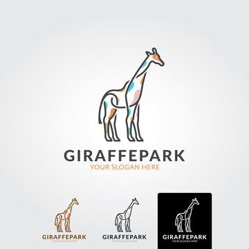 Minimal giraffe logo template  - vector