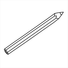 pencil vector illustration,isolated on white background for education,top view