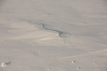 Snowed and freezed surface after snow storm