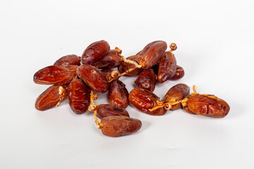 Dried dates (fruit of Phoenix dactylifera dates). Clipping paths for both the object and the shadow. Infinite depth of field, retouched. Set, bundle,