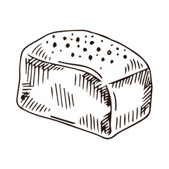 bread doodle hand drawn icon in sketch style.