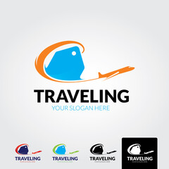 Obraz premium Minimal travel logo template - vector