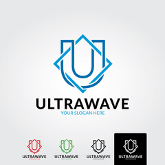 Obraz premium Minimal letter u logo template - vector