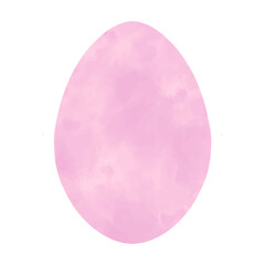 Watercolor textured vector illustration of pastel peach pink violet Easter egg. Hand painted spring water colour clip art element isolated on white background.