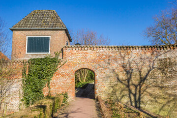 Gate in the surrounding city wall of Hattem, Netherlands