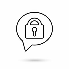 Speech Bubble Padlock Security, vector illustration.