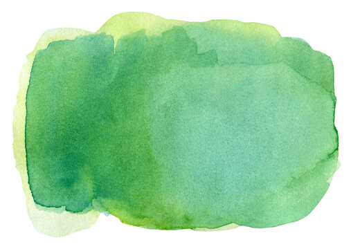 Abstract Bright Yellow Green Watercolor Painting