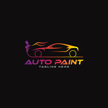 Vector graphic illustration of Auto Car Body Paintings logo design template