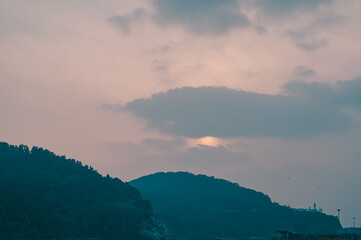 sunset in the mountains