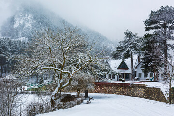 Bolu/turkey. 15 february 2020. Sunnet lake nature park and rest house. (Sünnet gölü)