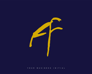 Hand Drawn AF Initial Logo Design. A and F Initial Signature Logo or Symbol