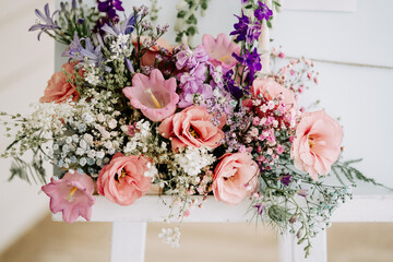 Flowers Aromatic Bouquet Composition Closeup Photo
