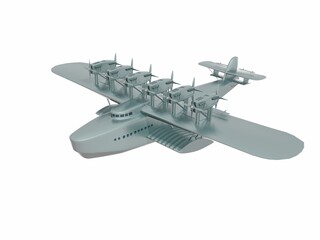 barco volador Dornier DO_X, sobre fondo mar&iacute;timo o aislado sobre fondo blanco