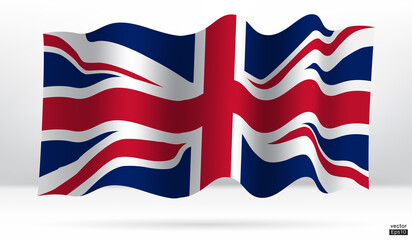 National flag of the United Kingdom or british. The flag of England flying. Vector illustration sign.