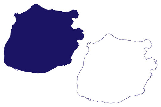 Saba island (Kingdom of the Netherlands, .Caribbean Netherlands, Cenrtal America, Caribbean islands) map vector illustration, scribble sketch Saba map