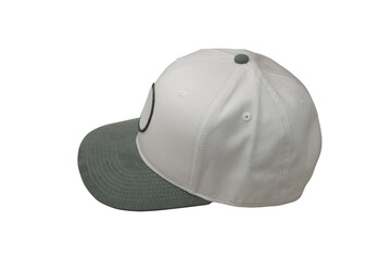 white and green SnapBack Cap isolated on white background