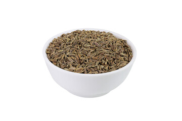 Cumin on an isolated white background. caraway seeds