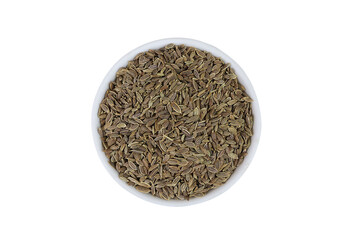 Cumin on an isolated white background.