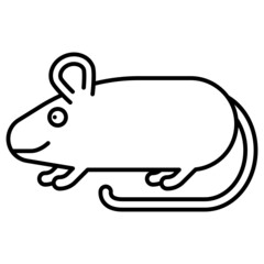 Mouse Icon Cartoon. Rodent Animal Character Symbol Vector
