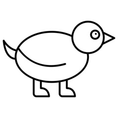 Chick Icon Cartoon. Baby Bird Character Symbol Vector
