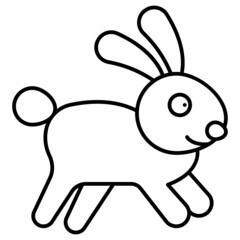 Rabbit Icon Cartoon. Bunny Cute Animal Character Symbol Vector