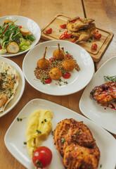 Delicious italian pasta. Portion of pasta with cream cheese and mushrooms 