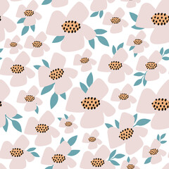 Cute flower rainbow seamless pattern