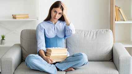 hard education female student home preparation