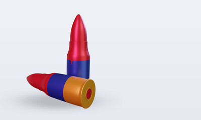 3d bullet Armenia flag rendering left view