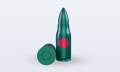 3d bullet Bangladesh flag rendering front view