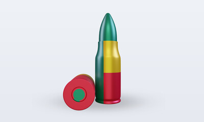 3d bullet Benin flag rendering front view