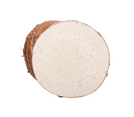 Cut of taro isolated on white background
