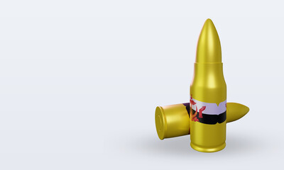 3d bullet Brunei Darussalam flag rendering right view