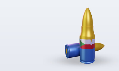 3d bullet Comoros flag rendering right view