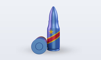 3d bullet Democratic Congo flag rendering front view