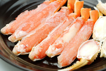 解凍中のズワイガニの足