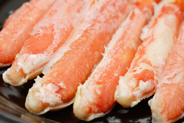 解凍中のズワイガニの足