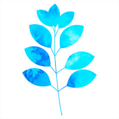 Obraz premium leaf blue watercolor silhouette isolated vector