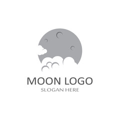 full moon and half moon logo, using logo vector icon concept design and symbol illustration