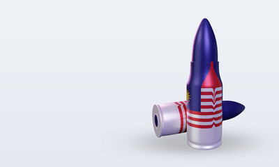 3d bullet Malaysia flag rendering right view