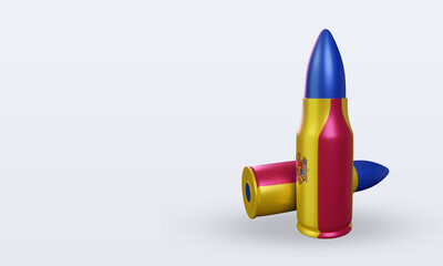 3d bullet Moldova flag rendering right view