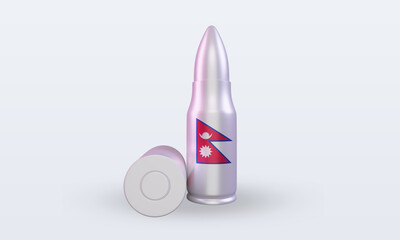 3d bullet Nepal flag rendering front view