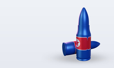 3d bullet North Korea flag rendering right view