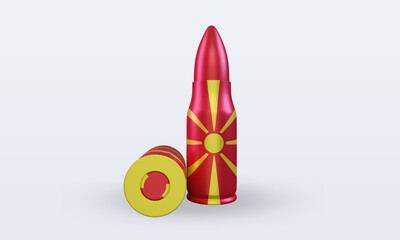 3d bullet North Macedonia flag rendering front view