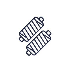yarn, thread line icon on white
