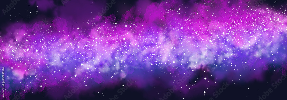 Wall mural space background with realistic nebula and lots of shining stars. infinite universe and starry night