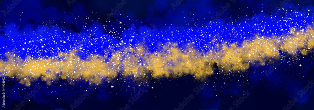 Wall mural space background with realistic nebula and lots of shining stars. infinite universe and starry night