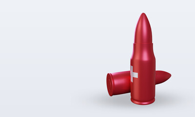 3d bullet Switzerland flag rendering right view